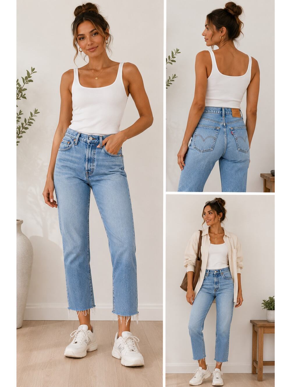 Levi's Premium 501 Original Cropped Jeans Women's 28x26 Light Wash Raw Hem